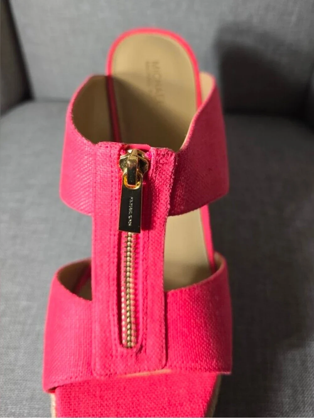 Michael Kors Women's Bradley Canvas Espadrille Wedge Geranium